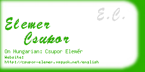 elemer csupor business card