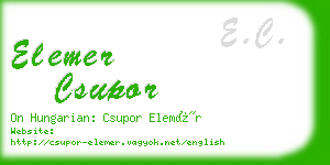 elemer csupor business card